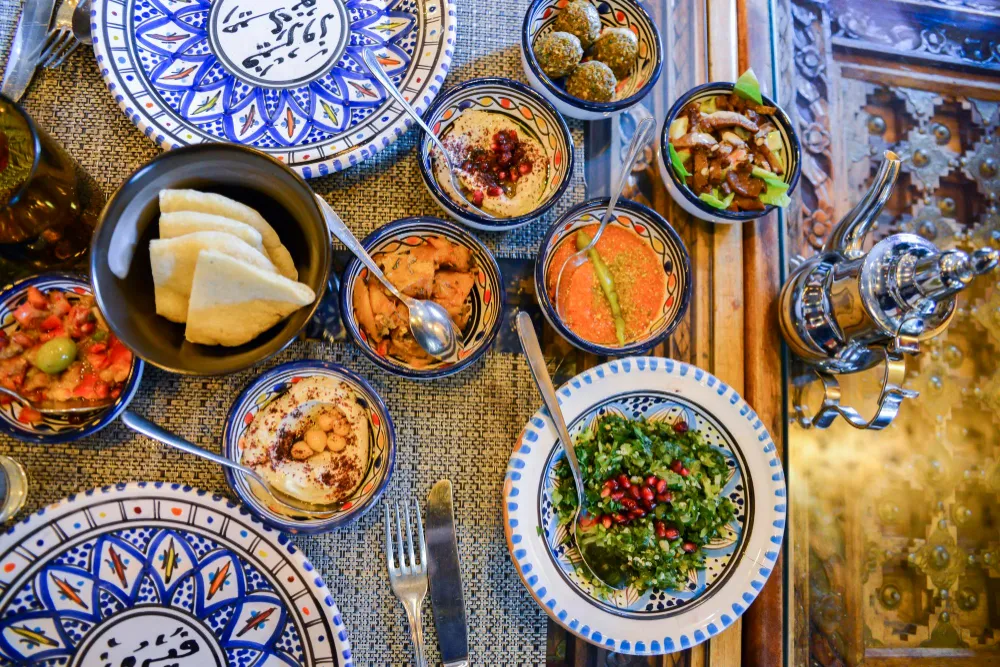 Middle eastern or arabic dishes and assorted meze